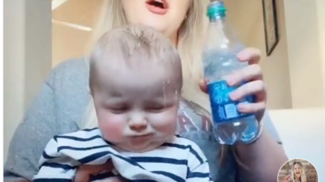 TikTok: El nuevo reto viral consiste en ver la reacción de un bebé al tirarle agua