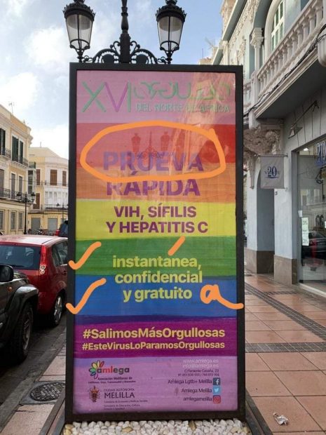 Las tremendas faltas de ortografía de la asociación LGTBI de Melilla: "'Prueva' rápida"