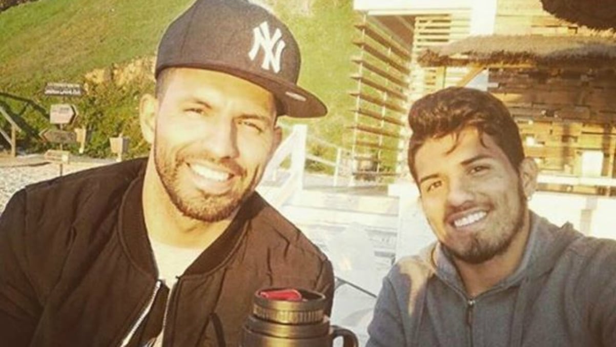 Agüero y su hermano, juntos.