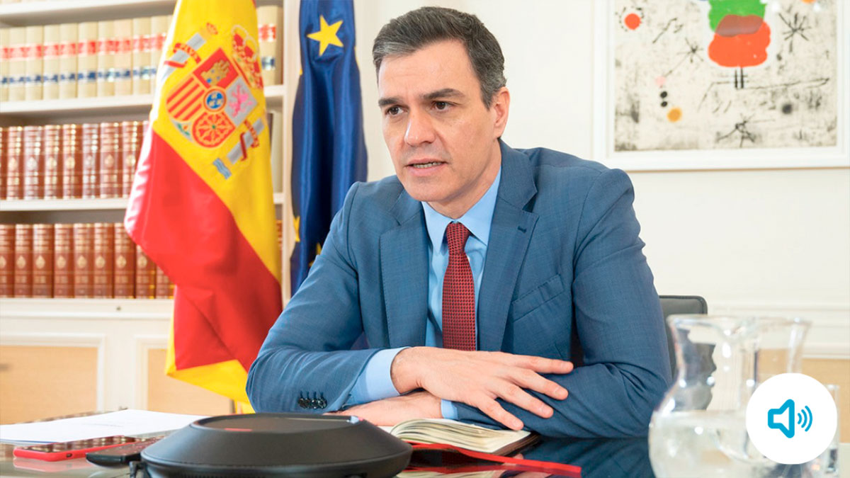 El presidente del Gobierno, Pedro Sánchez, reconoce la tardanza del Ejecutivo en decretar la alarma. (Foto: Moncloa / Audio: La Vanguardia)