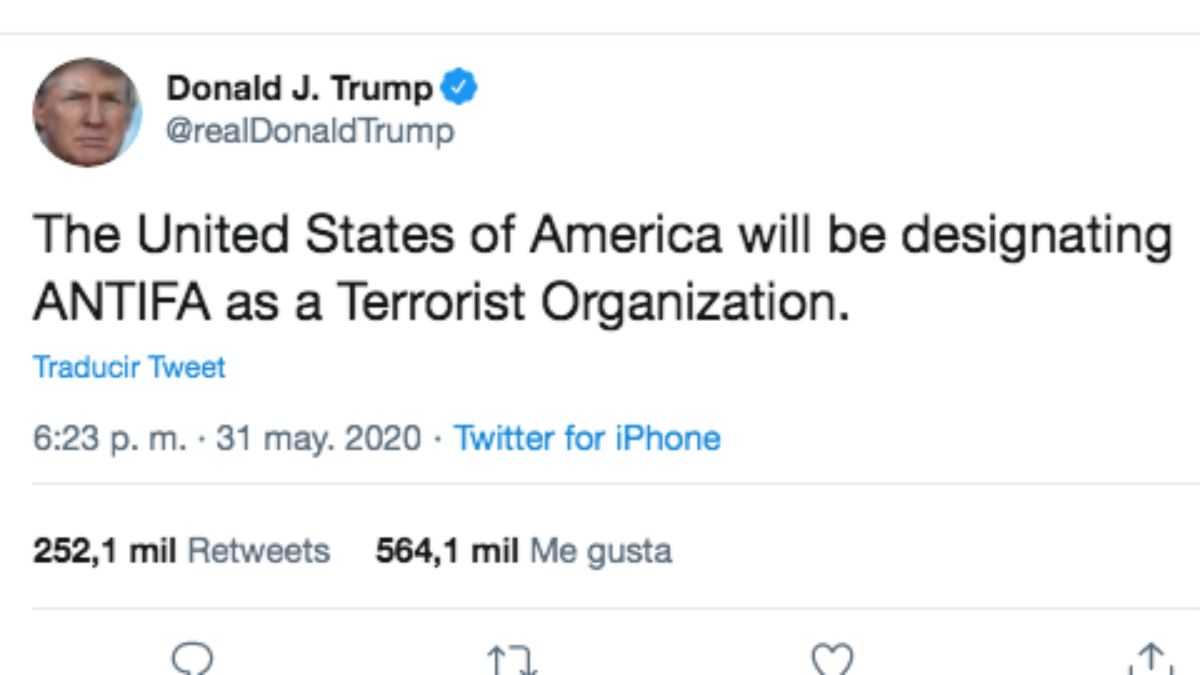 El presidente Donald Trump ha hecho este anuncio a través de su perfil de Twitter.
