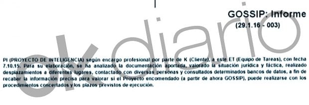 Villarejo dio a su operación de espionaje a Inda el nombre en clave «GOSSIP».