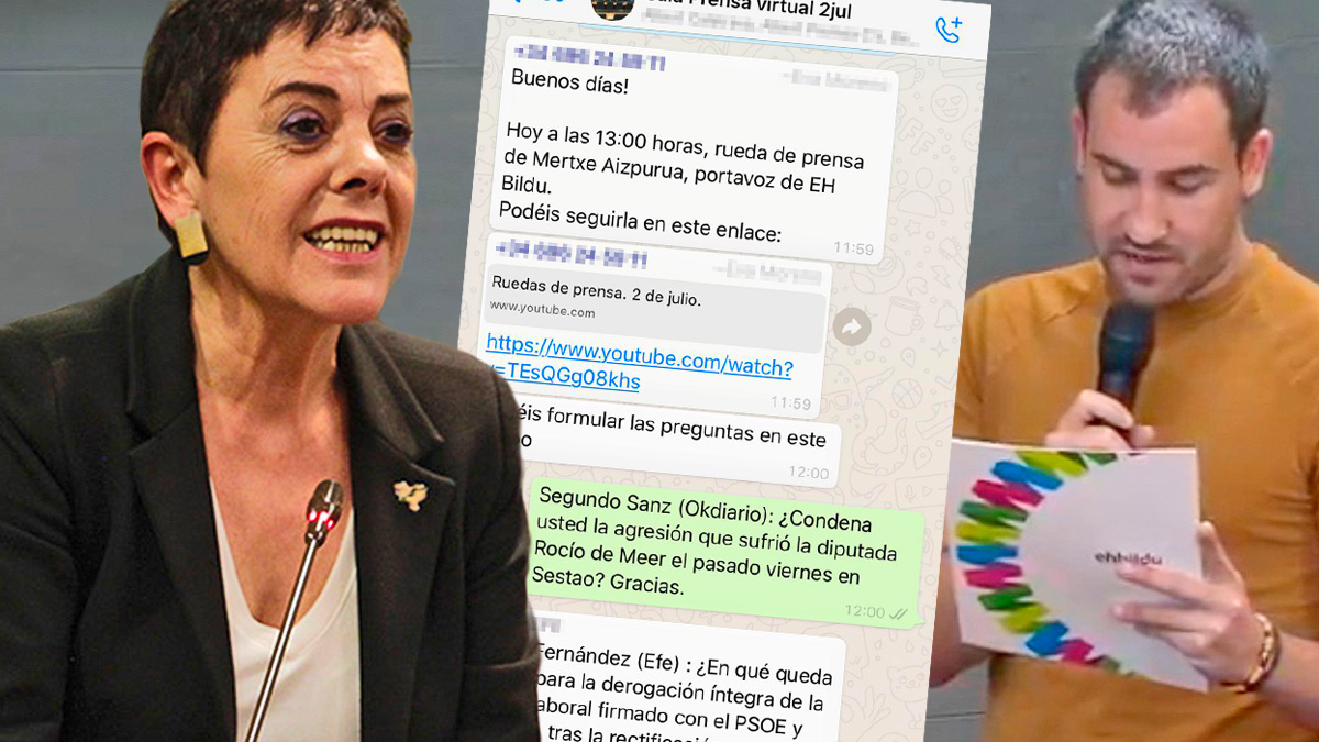 La portavoz de Bildu, su asesor de prensa y la pregunta vetada a OKDIARIO.