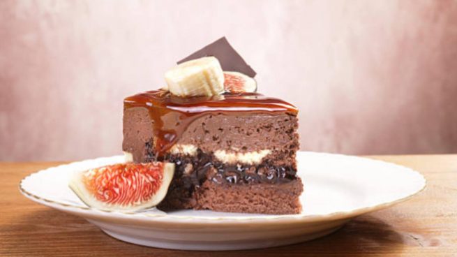 Tarta de ganache de chocolate y plátano