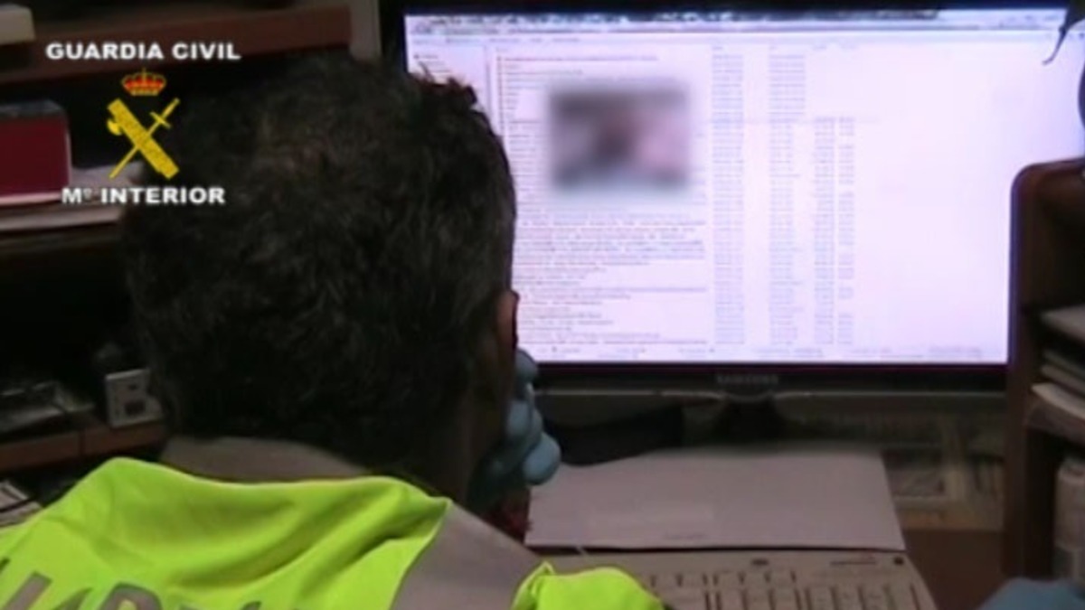 Un agente de la Guardia Civil observa una pantalla de ordenador