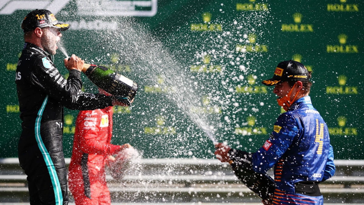 Bottas celebra el triunfo en el GP de Austria. (Getty)