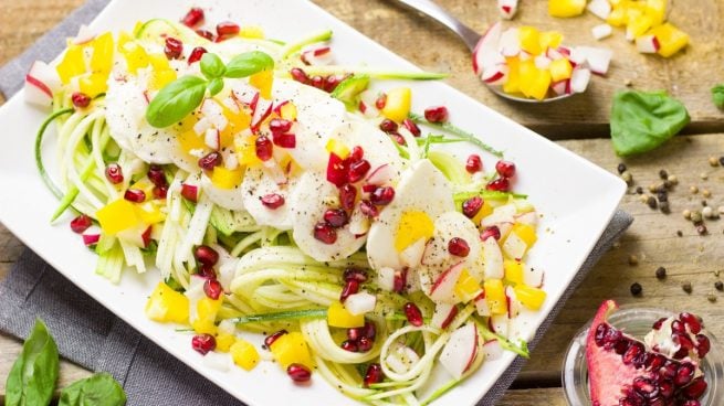 Receta de ensalada de mozzarella con melocotón