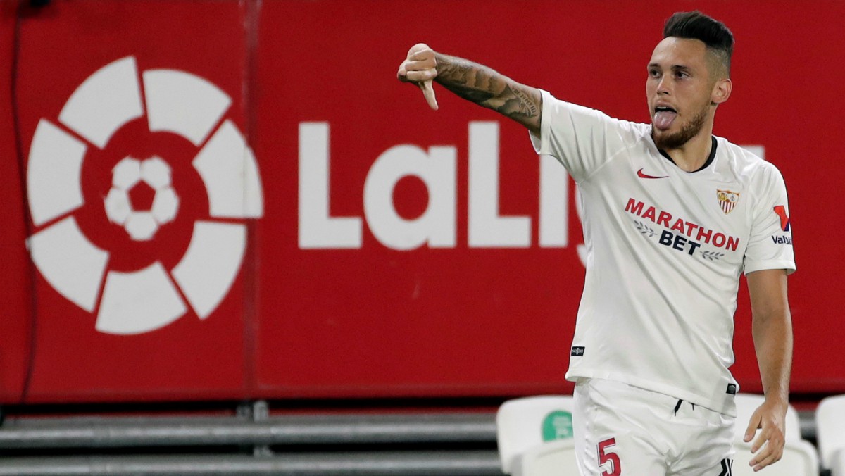 Ocampos celebra el gol. (EFE)