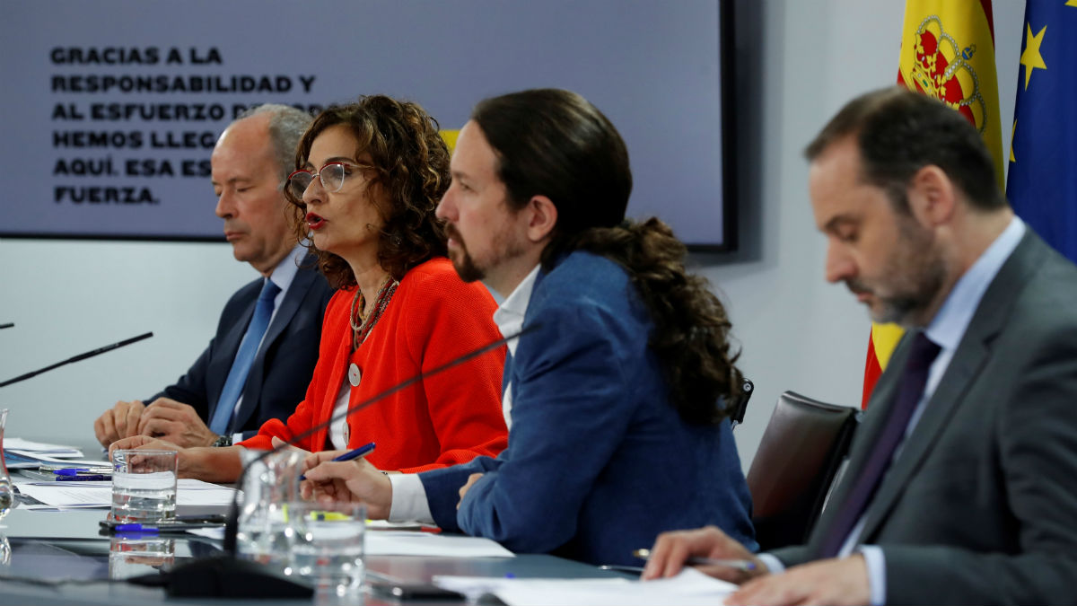 Pablo Iglesias en la rueda de prensa posterior al Consejo de Ministros