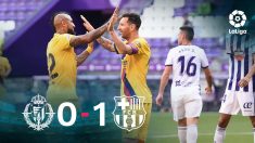 El Barcelona venció al Valladolid gracias a un gol de Vidal. (Getty)