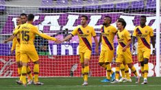 El Barcelona venció al Valladolid en Zorrilla. (AFP)