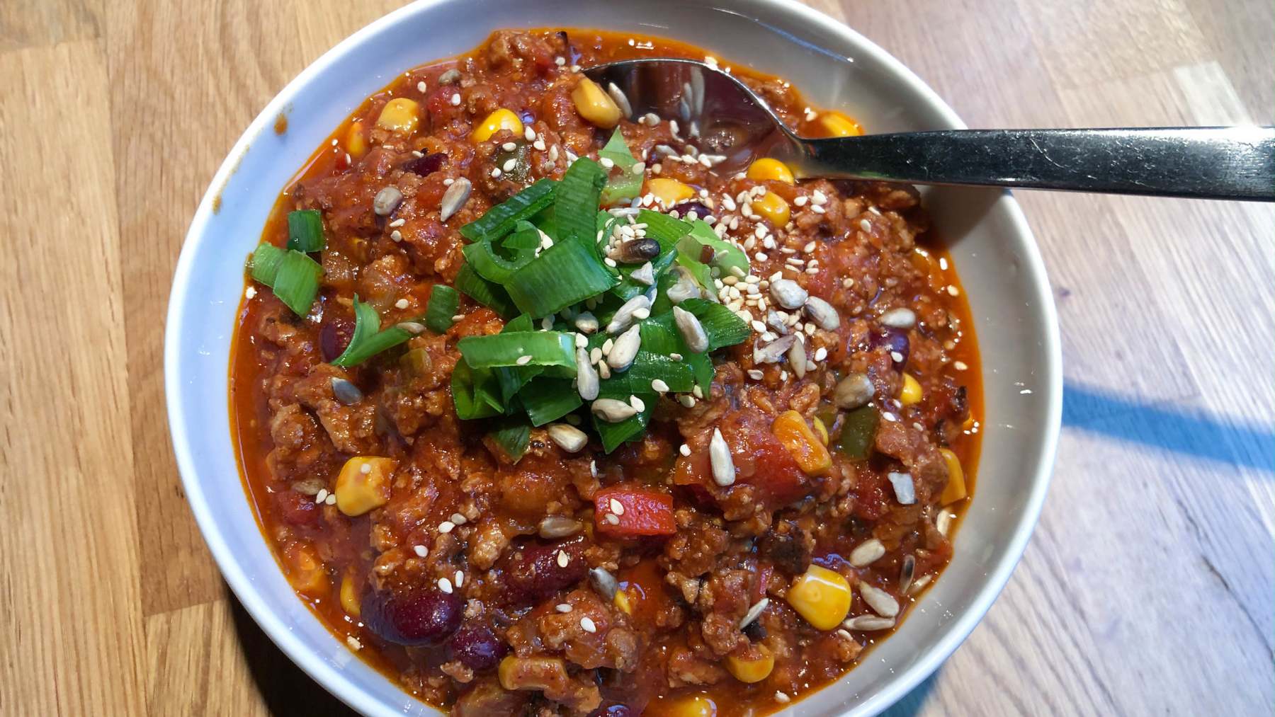 Chili vegetariano con soja texturizada