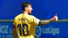 Leo Messi, durante el Alavés-Barcelona. (AFP)