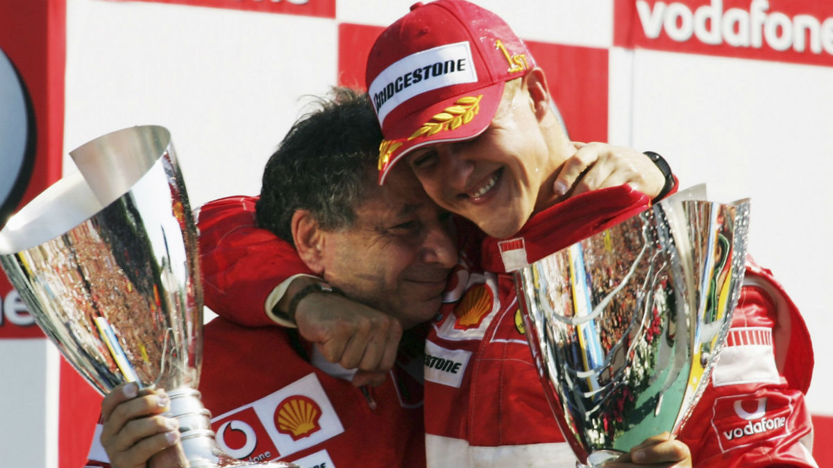 Michael Schumacher, junto a Jean Todt en su etapa en Ferrari. (Getty)