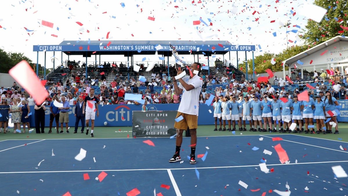 Nick Kyrgios, campeón del torneo de Washington en 2019. (AFP)