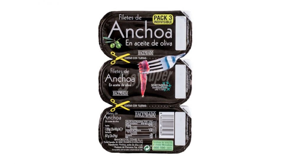 Filetes de anchoa de Mercadona