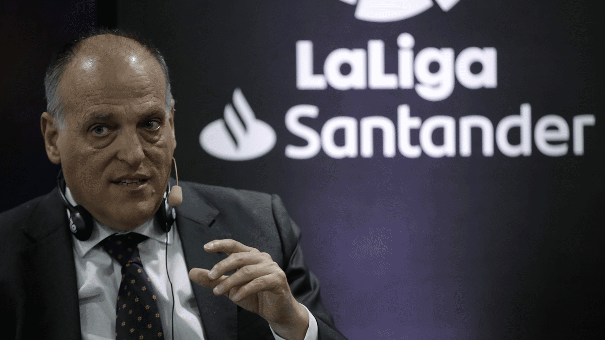 Javier Tebas, durante un acto de La Liga (Getty)