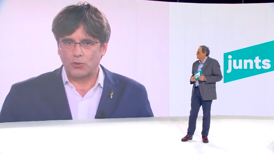 Puigdemont y Torra, durante el congreso fundacional de JXCat.