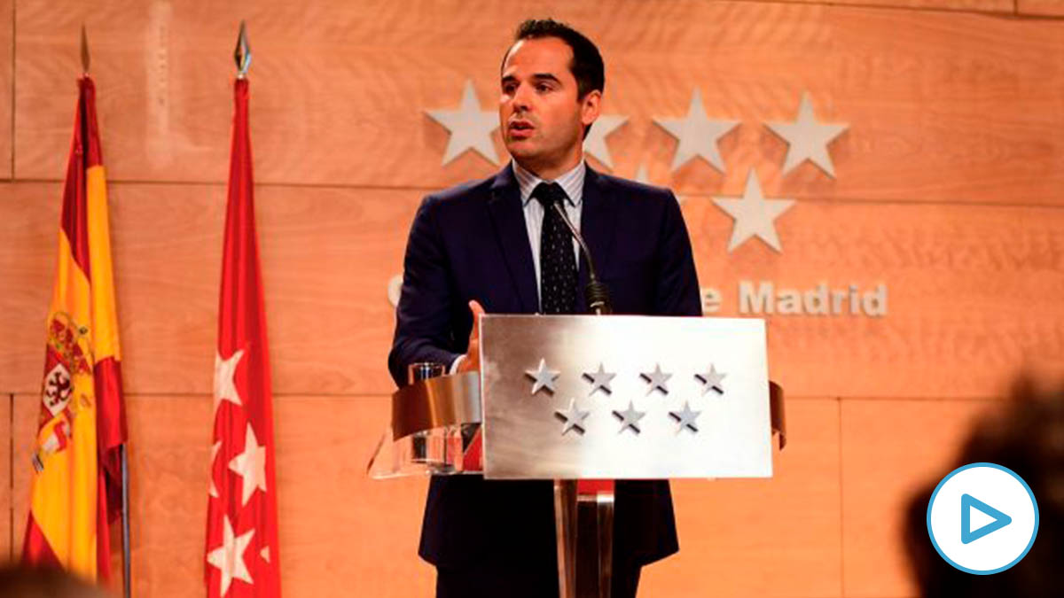 El vicepresidente de la Comunidad de Madrid, Ignacio Aguado, en rueda de prensa. (Foto: Comunidad)