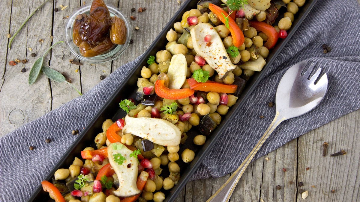 Receta de ensalada vegana de garbanzos