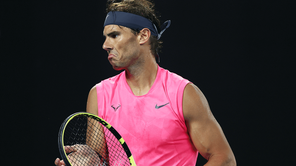 Nadal, durante un encuentro en el Abierto de Australia (Getty)