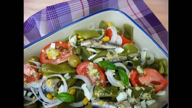 Judías verdes con sardinas