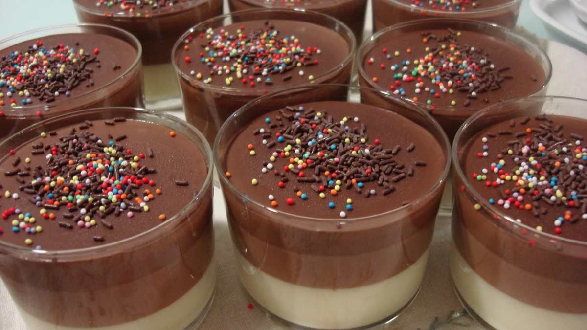 Pannacotta de tres chocolates
