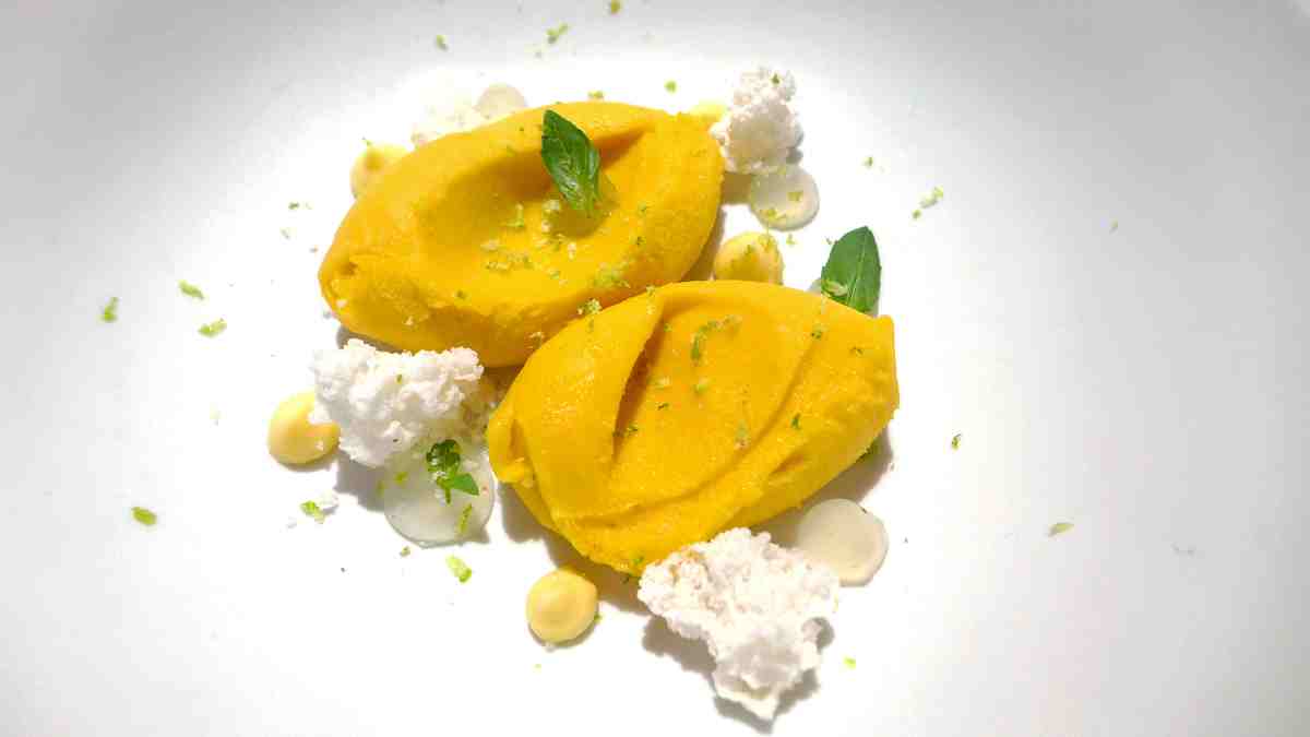 Receta de Helado de mango, menta y lima