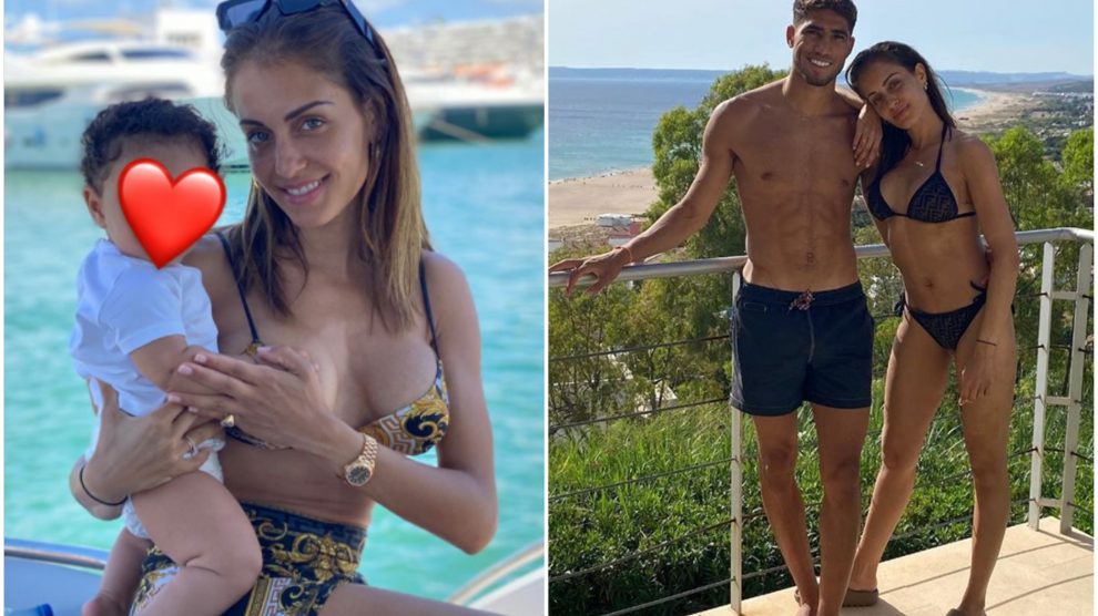 Hiba Abouk, durante sus vacaciones con Achraf.