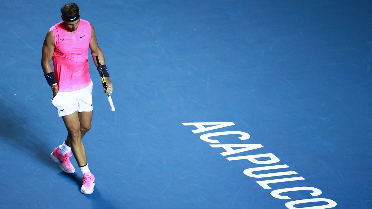 Rafael Nadal durante el último torneo que disputó en 2020, en Acapulco. (Getty)