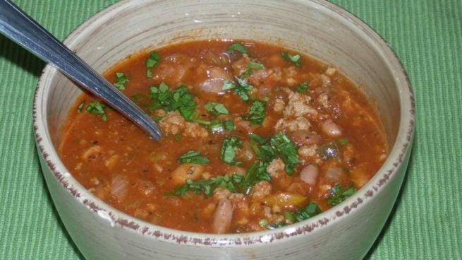 Receta de Chili de pavo con boniato y salsa de setas