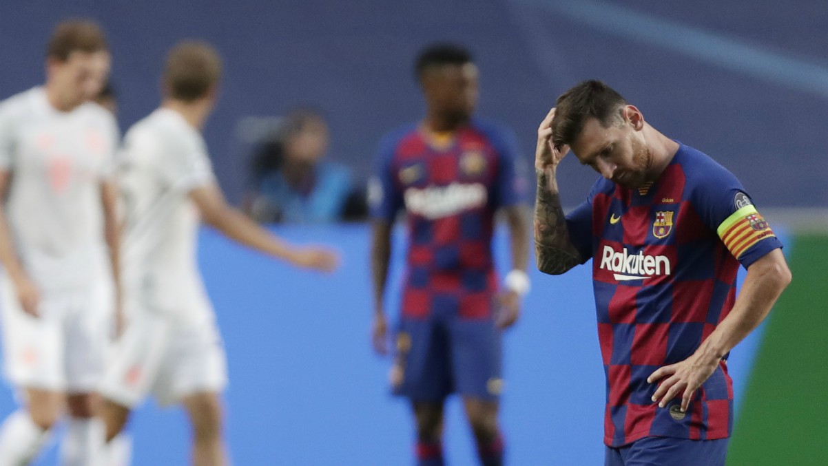 Messi, durante el Barcelona – Bayern. (AFP)