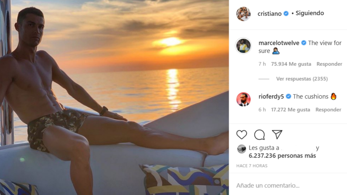 El post de Cristiano y las respuestas de Marcelo y Ferdinand.