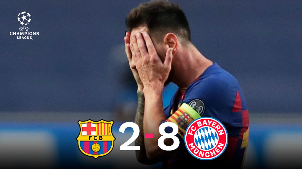 Messi se lamenta tras la peor derrota de su carrera.