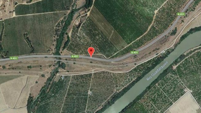 Un joven muerto y otros tres heridos en estado grave al caer su coche por un puente en Palma del Río (Córdoba)