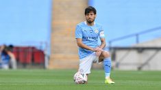 Silva, durante un partido con el City. (Getty)