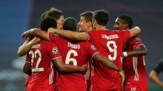 Los jugadores del Bayern celebran un gol al Lyon. (Getty)