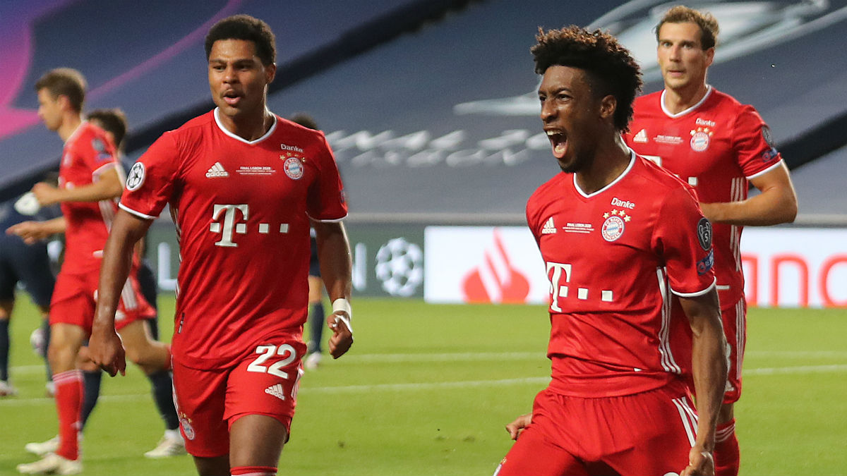 Coman celebra su gol a la final. (AFP)