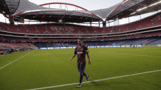 Messi, en el estadio lisboeta donde se jugó los cuartos de final entre Barcelona y Bayern (Getty)