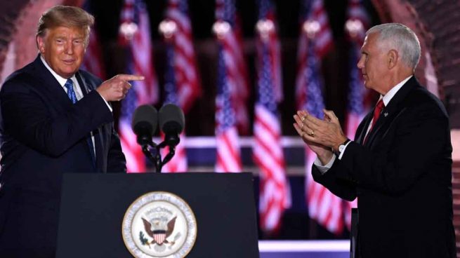 Donald Trump y Mike Pence durante la Convención del Partido Republicano. Foto: AFP