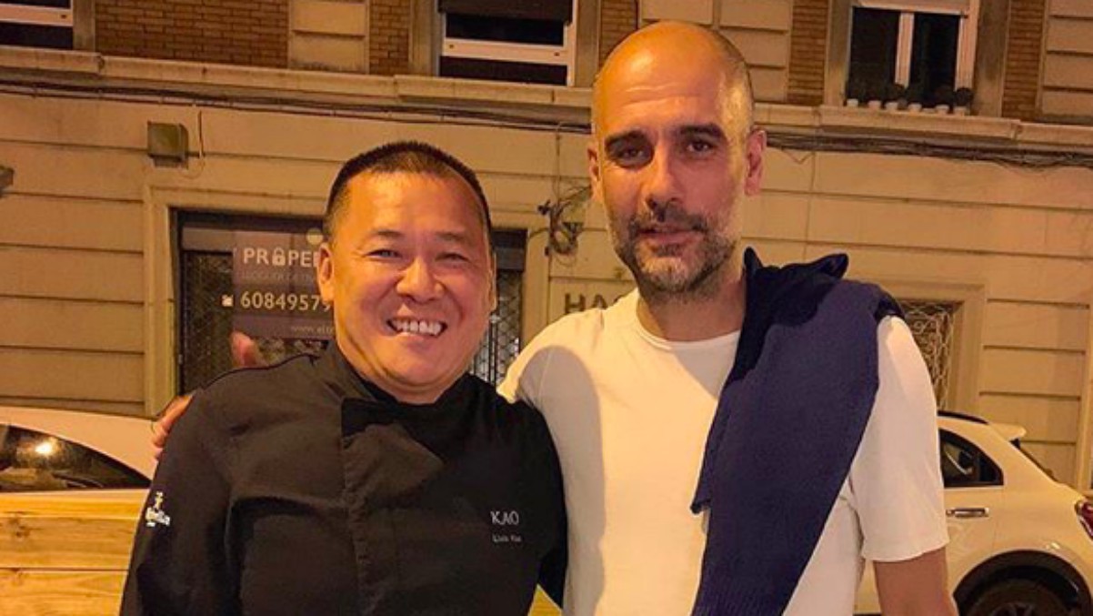 Pep Guardiola, en Barcelona. (@grupokao)