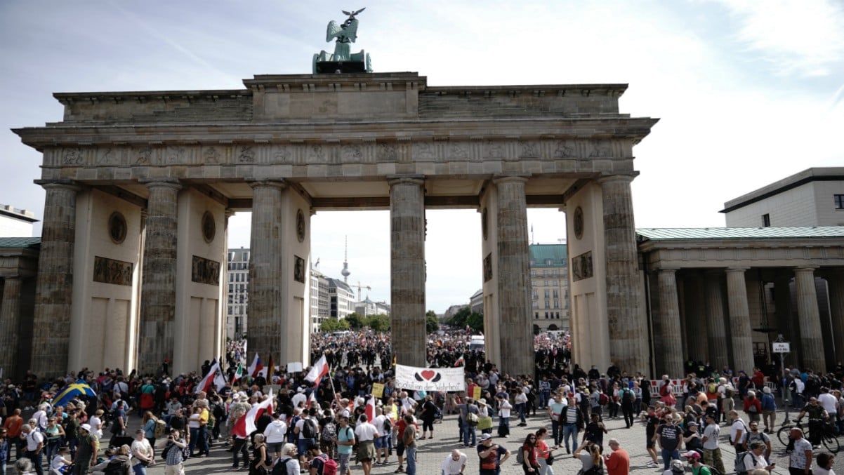 Marcha negacionista del Covid en Berlín. Foto: Europa Press