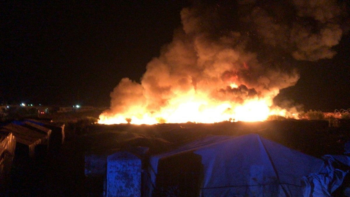 Incendio en un asentamiento de Lepe