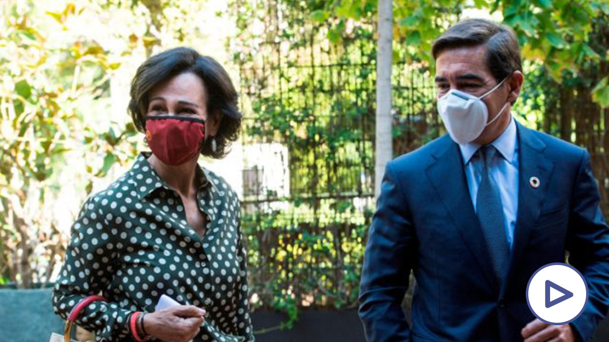 La presidenta del Banco Santander, Ana Botín y el presidente del BBVA, Carlos Torres