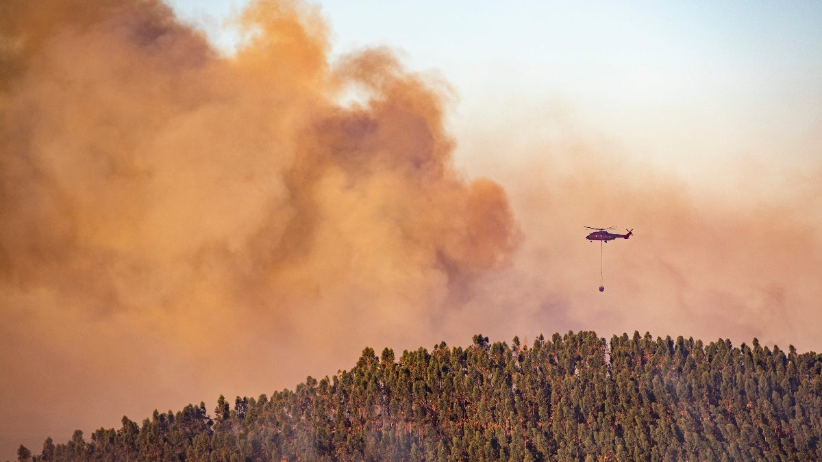 Imagen de este sábado del Incendio en Almonaster la Real (Huelva). Foto: EP