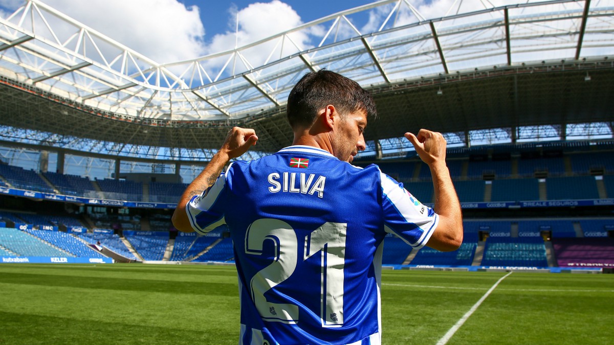 Silva, en su presentación con la Real Sociedad. (EFE)