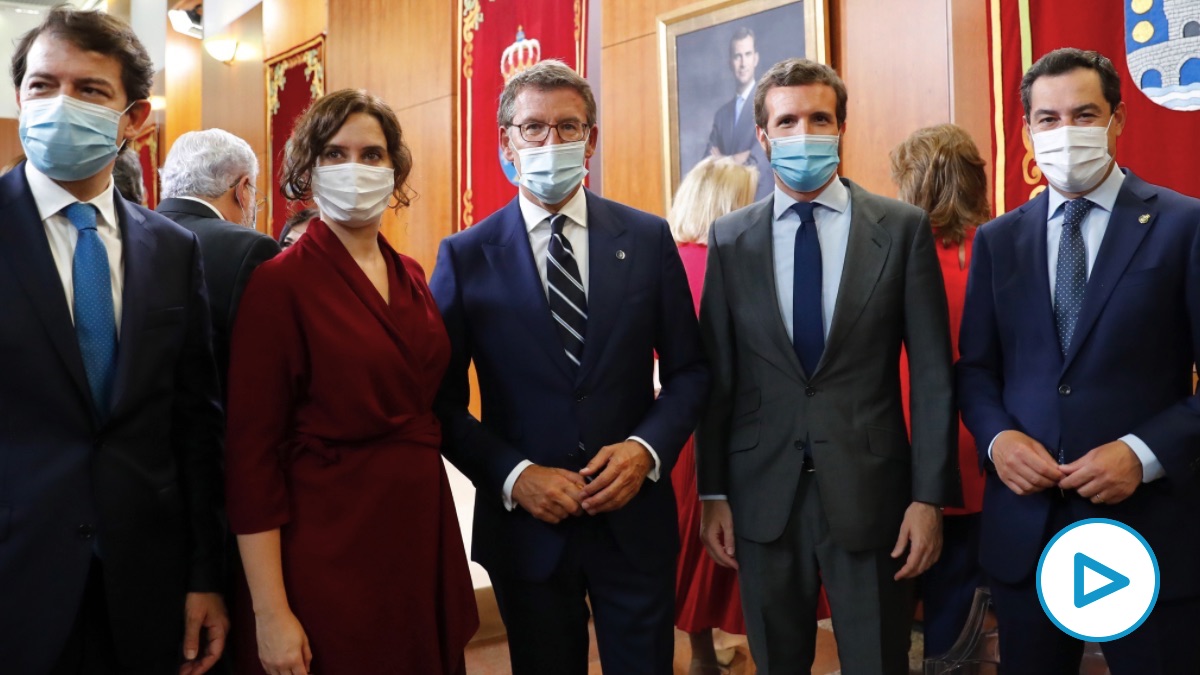 Pablo Casado en la investidura de Alberto Núñez Feijóo. (Foto: EFE)