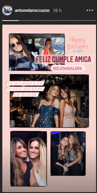 La felicitación de Antonella a Elena Galera.