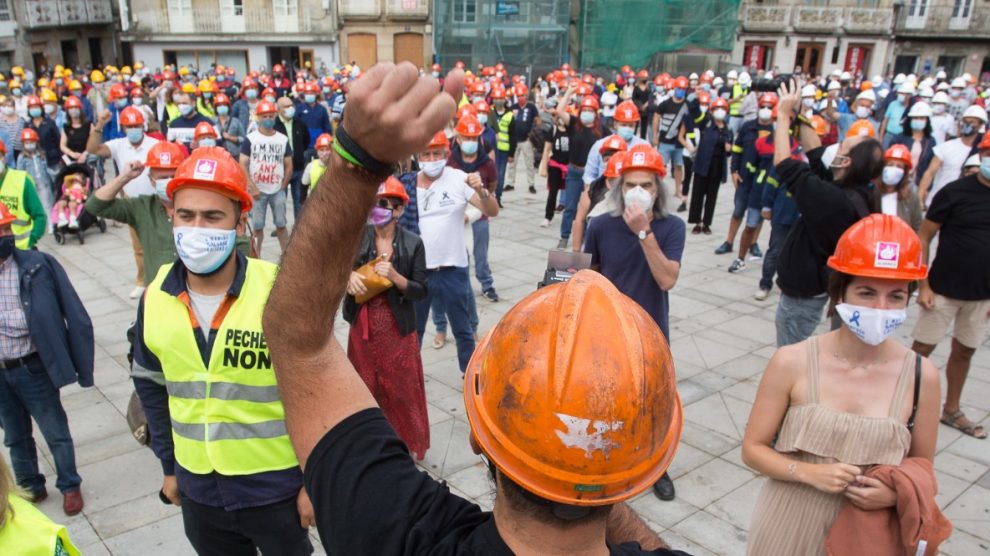 Manifestación trabajadores de Alcoa (Foto_ Europa Prees)