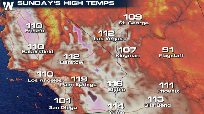 california calor temperaturas las vegas los angeles incendios